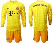 Wholesale Cheap Bayern Munchen Blank Yellow Goalkeeper Long Sleeves Soccer Club Jersey