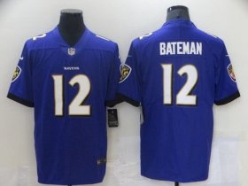 Wholesale Cheap Men\'s Baltimore Ravens #12 Rashod Bateman Purple Leopard Jersey