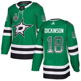 Wholesale Cheap Adidas Stars #18 Jason Dickinson Green Home Authentic Drift Fashion 2020 Stanley Cup Final Stitched NHL Jersey