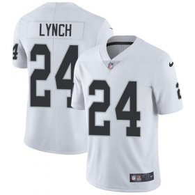 Wholesale Cheap Nike Raiders #24 Marshawn Lynch White Men\'s Stitched NFL Vapor Untouchable Limited Jersey