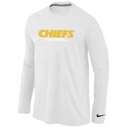 Wholesale Cheap Nike Kansas City Chiefs Authentic Font Long Sleeve T-Shirt White