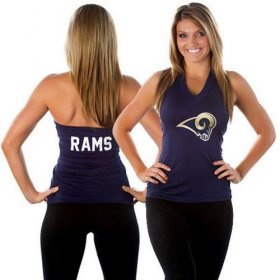 Wholesale Cheap Women\'s All Sports Couture Los Angeles Rams Blown Coverage Halter Top