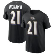 Wholesale Cheap Baltimore Ravens #21 Mark Ingram Nike Team Player Name & Number T-Shirt Black
