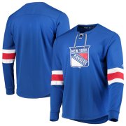 Wholesale Cheap New York Rangers adidas Platinum Long Sleeve Jersey T-Shirt Blue