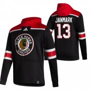 Wholesale Cheap Chicago Blackhawks #13 Mattias Janmark Adidas Reverse Retro Pullover Hoodie Black