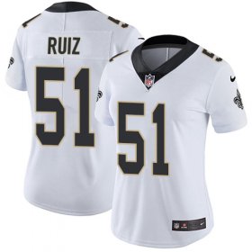 Wholesale Cheap Nike Saints #51 Cesar Ruiz White Women\'s Stitched NFL Vapor Untouchable Limited Jersey