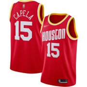 Wholesale Cheap Rockets #15 Clint Capela Red Basketball Swingman Hardwood Classics Jersey