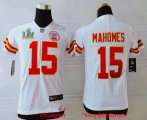 Wholesale Cheap Youth Kansas City Chiefs #15 Patrick Mahomes White 2021 Super Bowl LV Vapor Untouchable Stitched Nike Limited NFL Jersey