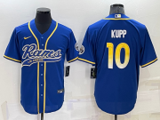 Wholesale Men's Los Angeles Rams #10 Cooper Kupp Blue Stitched Cool Base Nike Baseball Jersey
