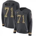 Wholesale Cheap Nike Browns #71 Jedrick Wills JR Anthracite Salute to Service Women's Stitched NFL Limited Therma Long Sleeve Jersey