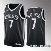 Wholesale Cheap Men's Brooklyn Nets #7 Dariq Whitehead Black 2023 Draft Icon Edition Stitched Basketball Jersey