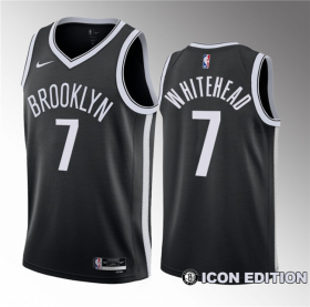 Wholesale Cheap Men\'s Brooklyn Nets #7 Dariq Whitehead Black 2023 Draft Icon Edition Stitched Basketball Jersey
