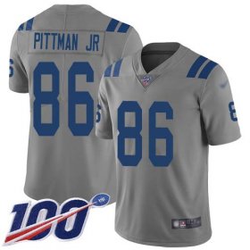 Wholesale Cheap Nike Colts #86 Michael Pittman Jr. Gray Men\'s Stitched NFL Limited Inverted Legend 100th Season Jersey