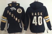 Wholesale Cheap Boston Bruins #40 Tuukka Rask Black Women's Old Time Heidi NHL Hoodie