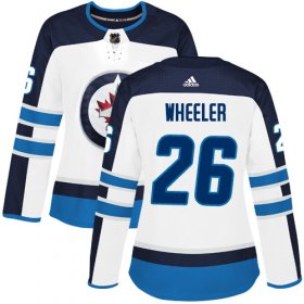 Wholesale Cheap Adidas Jets #26 Blake Wheeler White Road Authentic Women\'s Stitched NHL Jersey