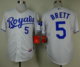 Wholesale Cheap Royals #5 George Brett White Cool Base Stitched MLB Jersey