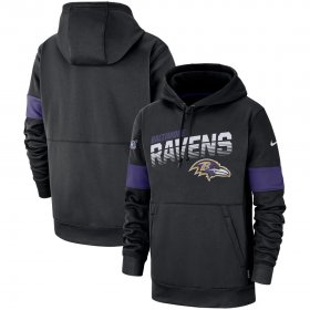 Wholesale Cheap Baltimore Ravens Nike Sideline Team Logo Performance Pullover Hoodie Black