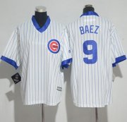 Wholesale Cheap Cubs #9 Javier Baez White(Blue Strip) Cooperstown Stitched Youth MLB Jersey