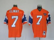 Wholesale Cheap Mitchel & Ness Broncos #7 John Elway Orange With 75 Anniversary Patch Stitched Throwback NFL Jersey