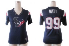 Wholesale Cheap Nike Texans #99 J.J. Watt Navy Blue Team Color Women\'s Team Diamond Stitched NFL Elite Jersey