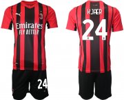 Wholesale Cheap Men 2021-2022 Club AC Milan home red 24 Soccer Jersey