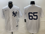 Cheap Men's New York Yankees #65 Nestor Cortes Jr No Name White Stitched Cool Base Nike Jersey