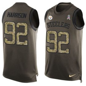 Wholesale Cheap Nike Steelers #92 James Harrison Green Men\'s Stitched NFL Limited Salute To Service Tank Top Jersey