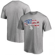 Wholesale Cheap Men's Minnesota Vikings Pro Line by Fanatics Branded Heathered Gray Banner Wave T-Shirt