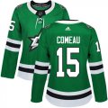 Cheap Adidas Stars #15 Blake Comeau Green Home Authentic Women's Stitched NHL Jersey