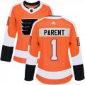 Wholesale Cheap Adidas Flyers #1 Bernie Parent Orange Home Authentic Women's Stitched NHL Jersey