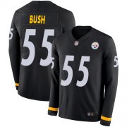 Wholesale Cheap Nike Steelers #55 Devin Bush Black Team Color Men's Stitched NFL Limited Therma Long Sleeve Jersey