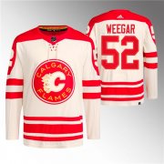 Cheap Men's Calgary Flames #52 MacKenzie Weegar 2023 Cream Classic Primegreen Stitched Jersey
