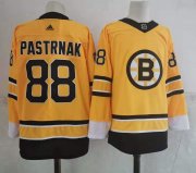 Wholesale Cheap Men's Boston Bruins #88 David Pastrnak Yellow Adidas 2020-21 Stitched NHL Jersey