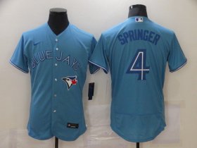 Wholesale Cheap Men\'s Toronto Blue Jays #4 George Springer Blue Stitched MLB Flex Base Nike Jersey
