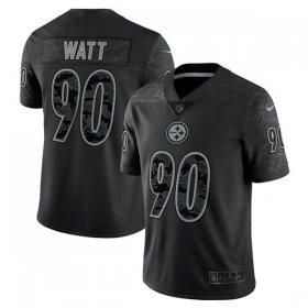 Wholesale Cheap Men\'s Pittsburgh Steelers #90 T.J. Watt Reflective Limited Stitched Jersey