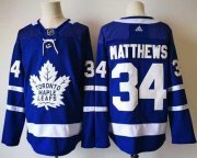 Wholesale Cheap Adidas Maple Leafs #34 Auston Matthews Blue Home Authentic Stitched NHL Jersey