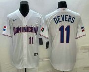 Cheap Men's Dominican Republic Baseball #11 Rafael Devers Number 2023 White World Baseball Classic Stitched Jersey
