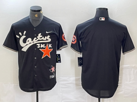 Cheap Men\'s Houston Astros Blank Black Cactus Jack Vapor Premier Stitched Baseball Jersey
