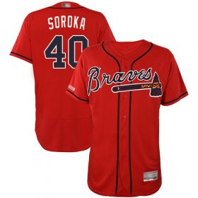 Wholesale Cheap Braves #40 Mike Soroka Red Flexbase Authentic Collection Stitched MLB Jersey