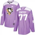 Wholesale Cheap Adidas Penguins #77 Paul Coffey Purple Authentic Fights Cancer Stitched NHL Jersey