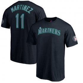 Wholesale Cheap Seattle Mariners #11 Edgar Martinez Majestic 2019 Hall of Fame Induction Name & Number T-Shirt Navy