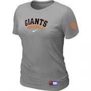 Wholesale Cheap Women's San Francisco Giants Nike Short Sleeve Practice MLB T-Shirt Light Grey