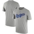 Wholesale Cheap Los Angeles Dodgers Nike Legend Primary Logo Performance T-Shirt Heathered Gray