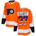 Wholesale Cheap Adidas Flyers #37 Brian Elliott Orange Home Authentic USA Flag Stitched Youth NHL Jersey