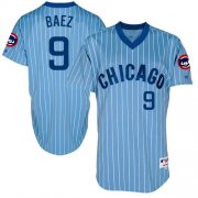 Wholesale Cheap Cubs #9 Javier Baez Blue(White Strip) Cooperstown Throwback Stitched MLB Jersey