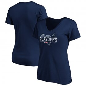 Wholesale Cheap New England Patriots Women\'s 2019 NFL Playoffs Bound Chip Shot V-Neck T-Shirt Navy