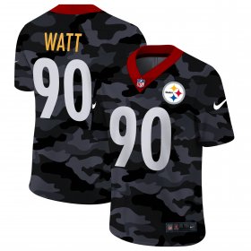 Cheap Pittsburgh Steelers #90 T.J. Watt Men\'s Nike 2020 Black CAMO Vapor Untouchable Limited Stitched NFL Jersey