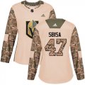 Wholesale Cheap Adidas Golden Knights #47 Luca Sbisa Camo Authentic 2017 Veterans Day Women's Stitched NHL Jersey