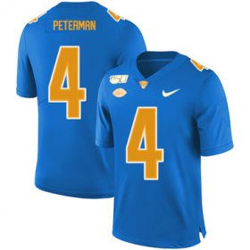 Wholesale Cheap Pittsburgh Panthers 4 Nathan Peterman Blue 150th Anniversary Patch Nike College Football Jersey