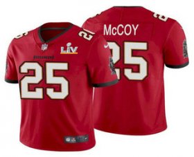 Wholesale Cheap Men\'s Tampa Bay Buccaneers #25 LeSean McCoy Red 2021 Super Bowl LV Limited Stitched NFL Jersey